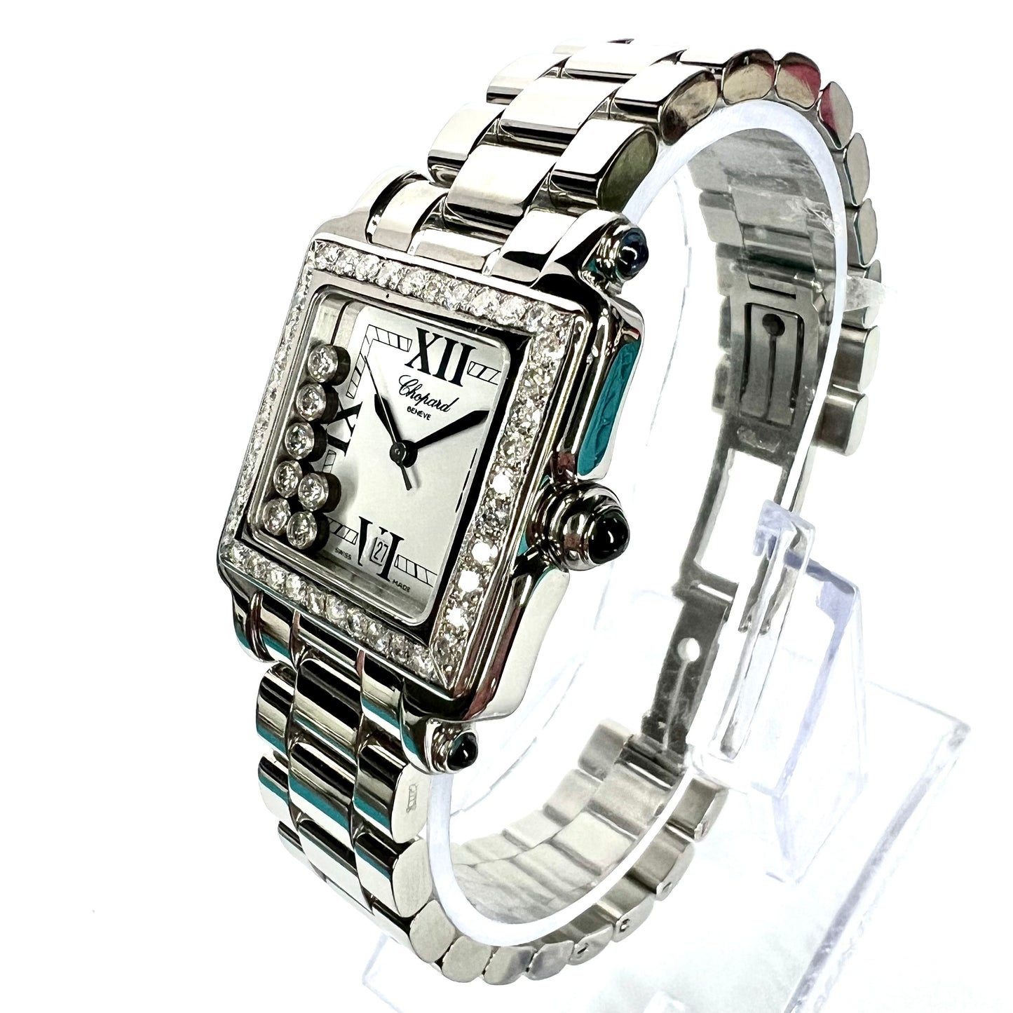 CHOPARD HAPPY SPORT Quartz 27mm 7 Floating ~2TCW Diamonds Watch