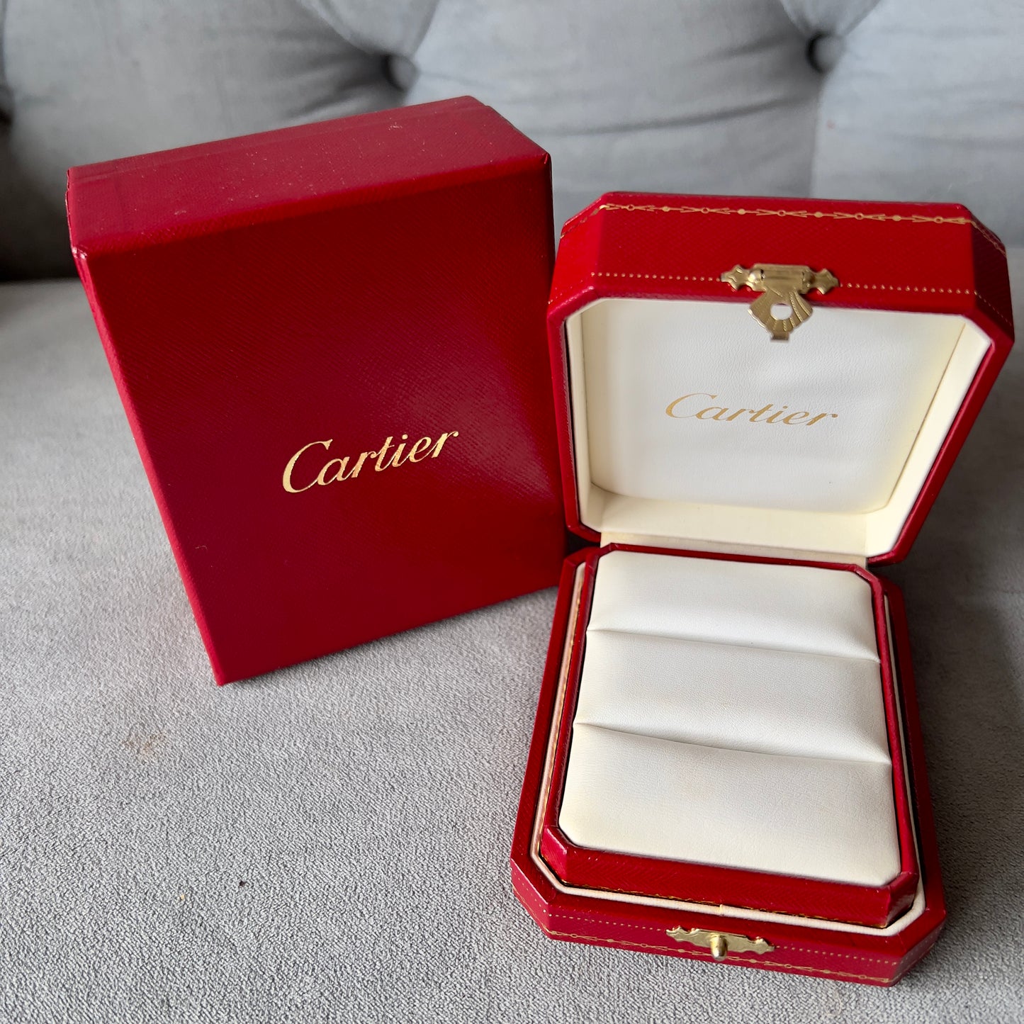 CARTIER Double Alliance Ring Box + Outer Box 4.5x3.60x2 inches