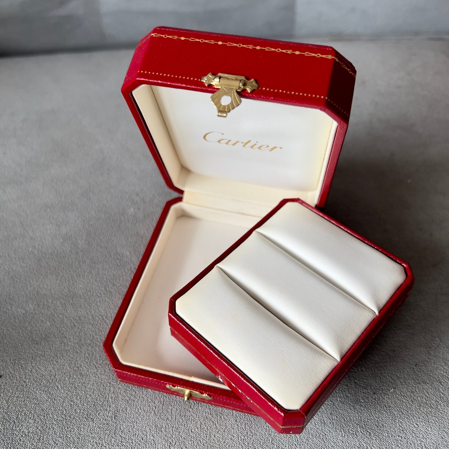 CARTIER Double Alliance Ring Box + Outer Box 4.5x3.60x2 inches