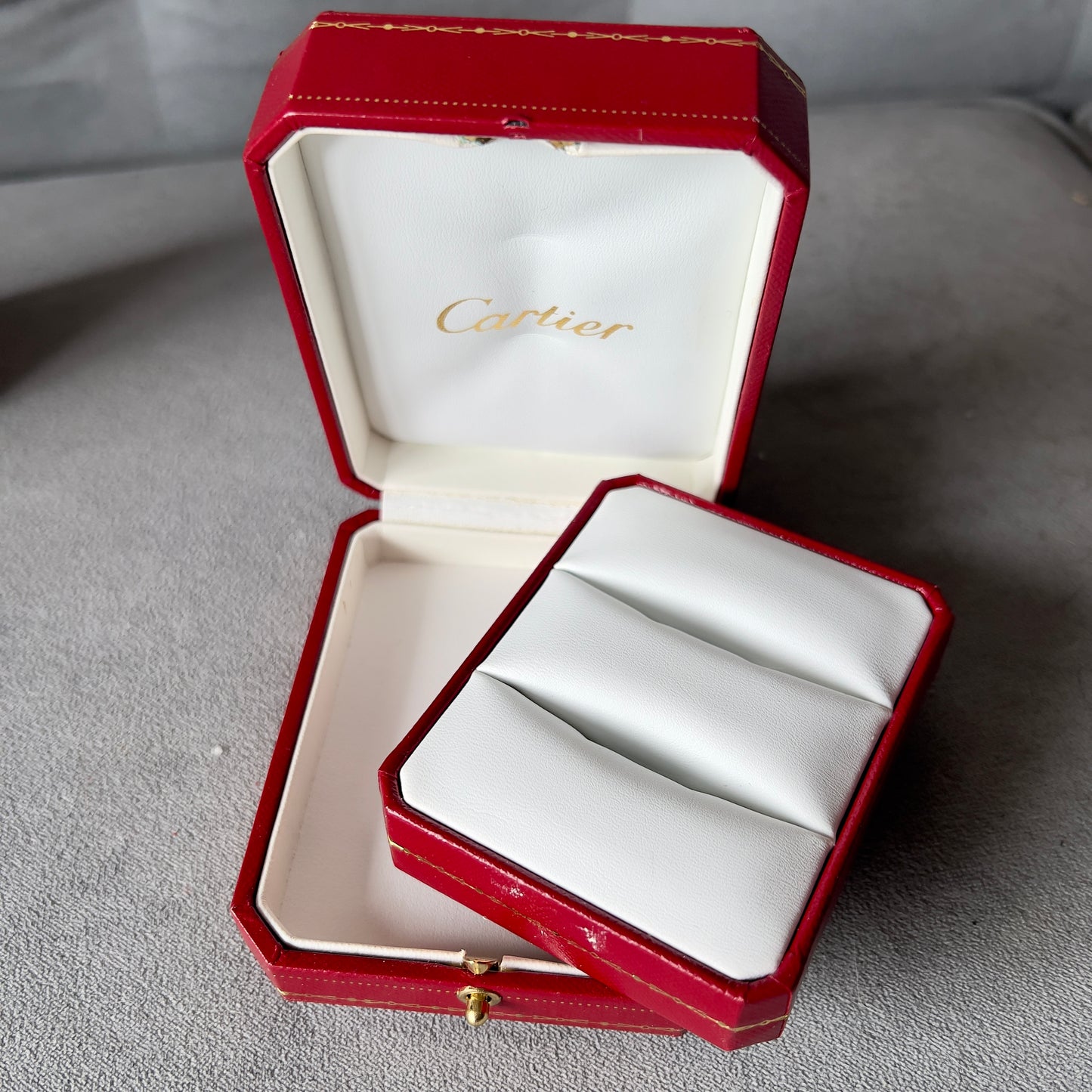 CARTIER Double Alliance Ring Box + Outer Box 4.5x3.60x2 inches