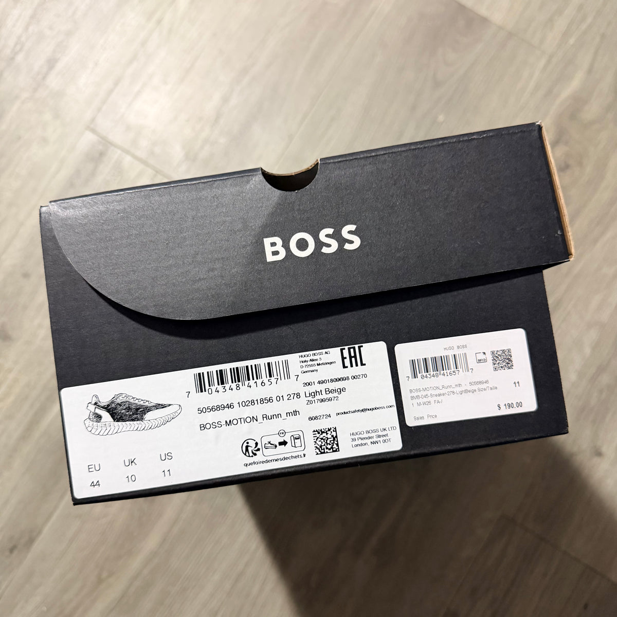 BOSS Black Shoe Box 13.75x8.25x5” + Original Tissue