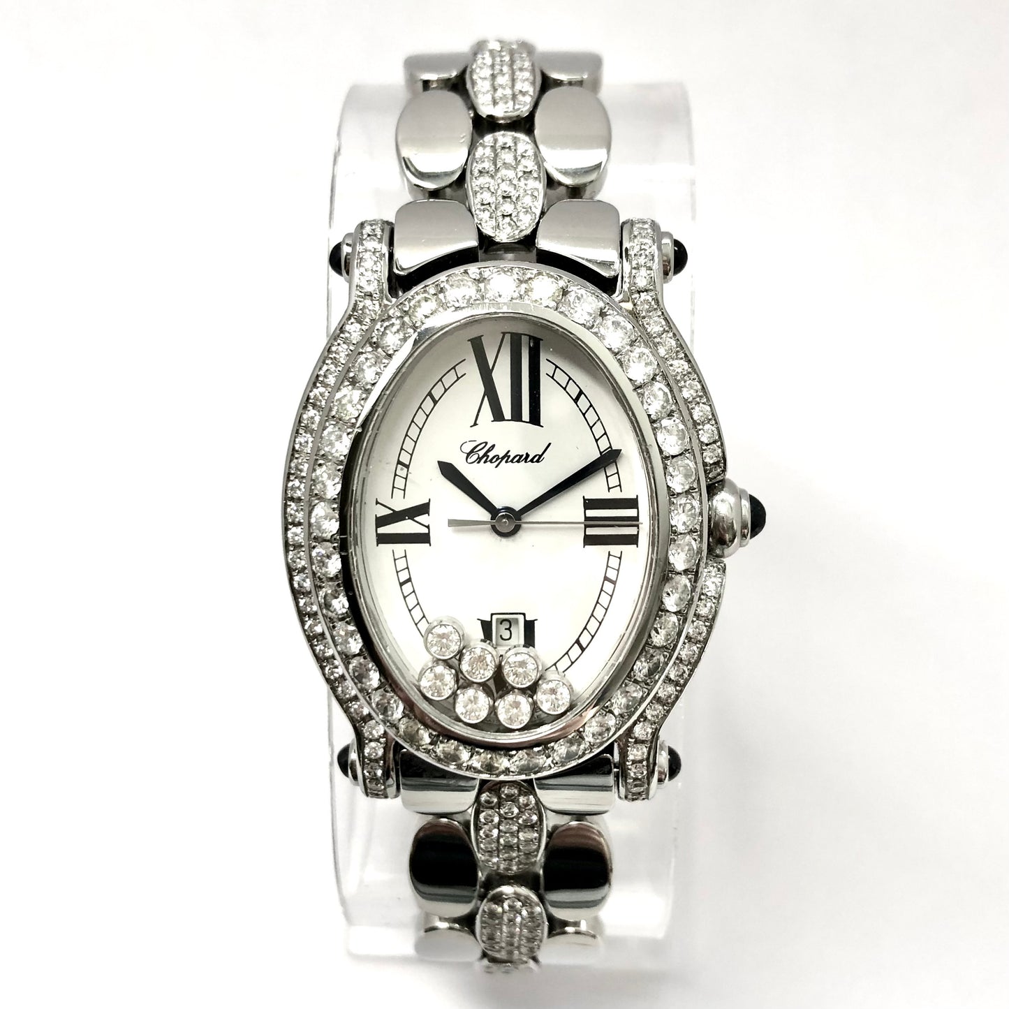 CHOPARD HAPPY SPORT Quartz 29mm Steel 7 Floating DIAMONDS 3TCW+ DIAMOND Watch