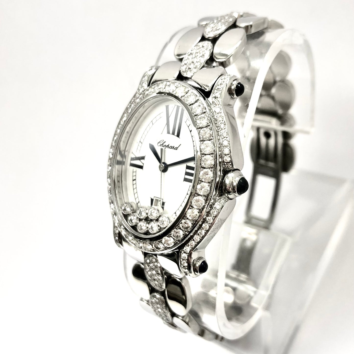 CHOPARD HAPPY SPORT Quartz 29mm Steel 7 Floating DIAMONDS 3TCW+ DIAMOND Watch