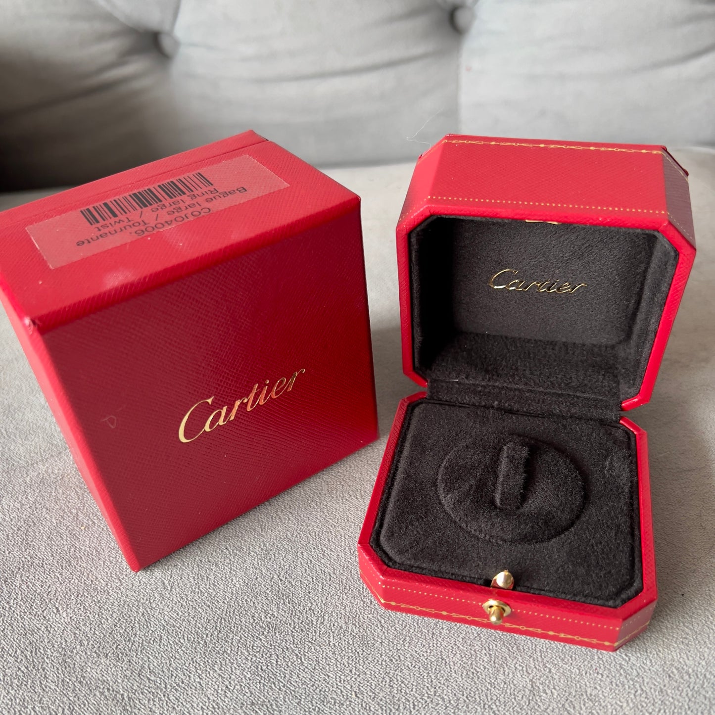 CARTIER Ring Box + Outer Box 3.75x3.35x2.40 inches