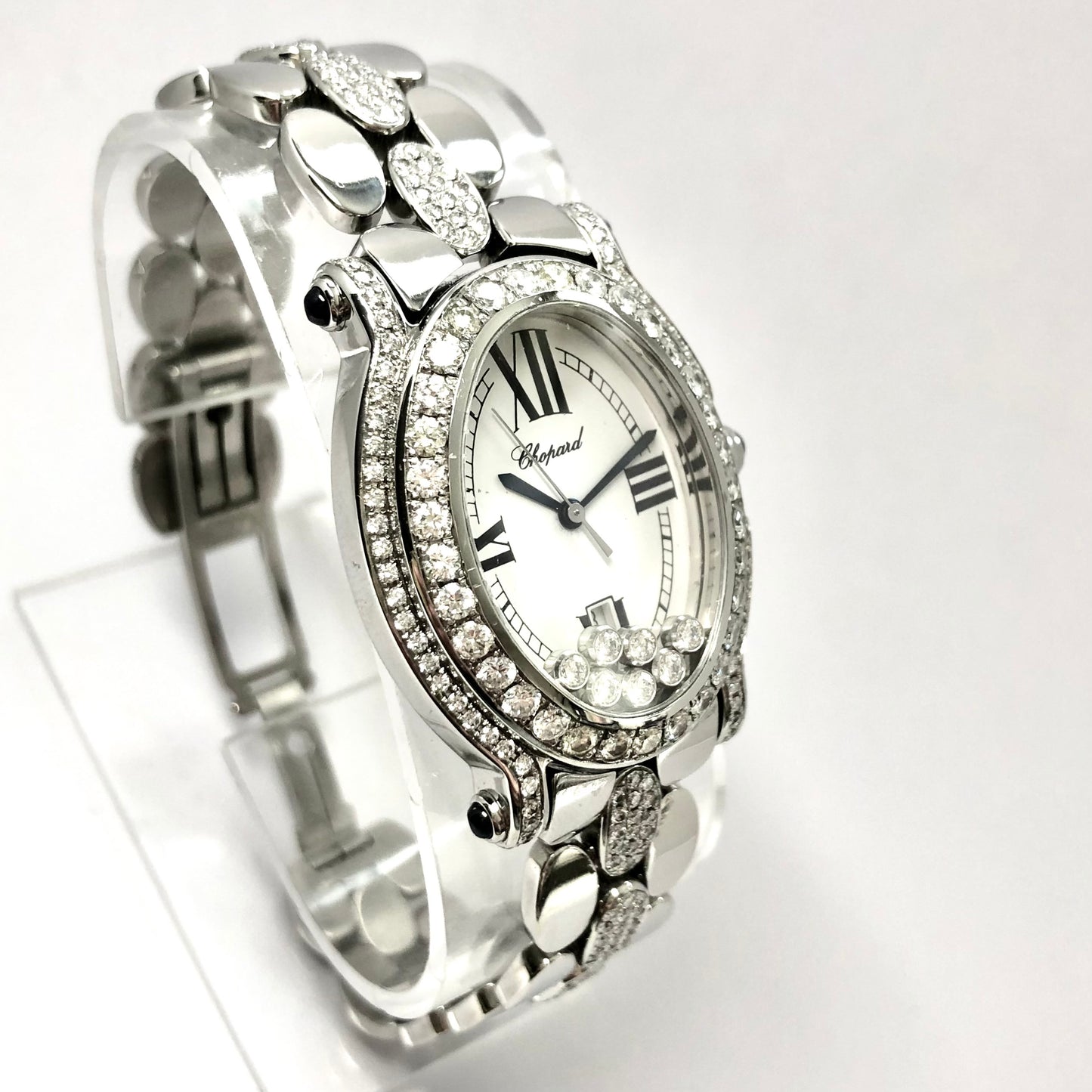 CHOPARD HAPPY SPORT Quartz 29mm Steel 7 Floating DIAMONDS 3TCW+ DIAMOND Watch