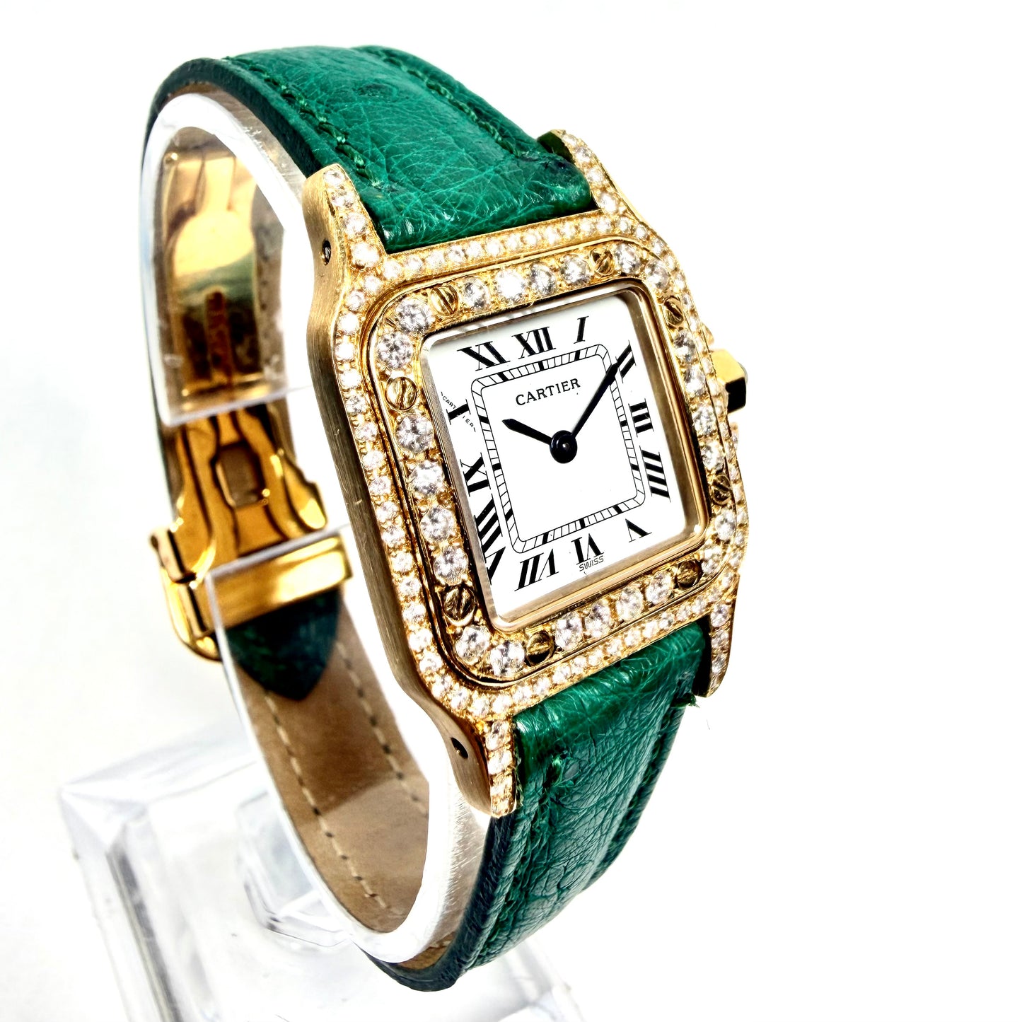 CARTIER SANTOS GALBEE Quartz 24mm 18K Yellow Gold 1.09TCW DIAMOND Watch