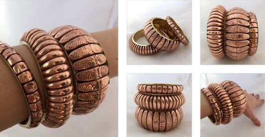 CALYPSO Bronze Tone Set of 3 Bracelets