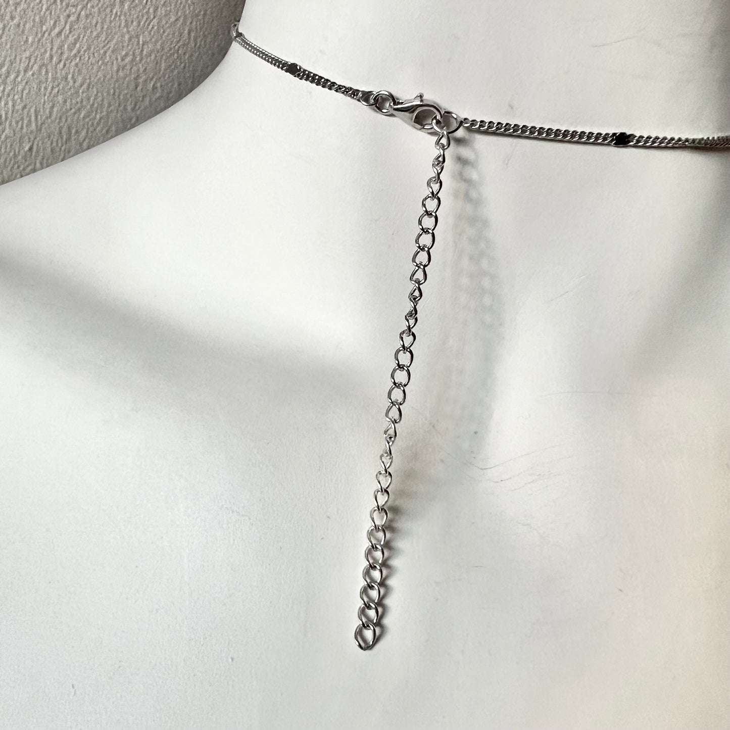 CONNY B. 925 Silver Blue & Purple Cross Pendant Necklace