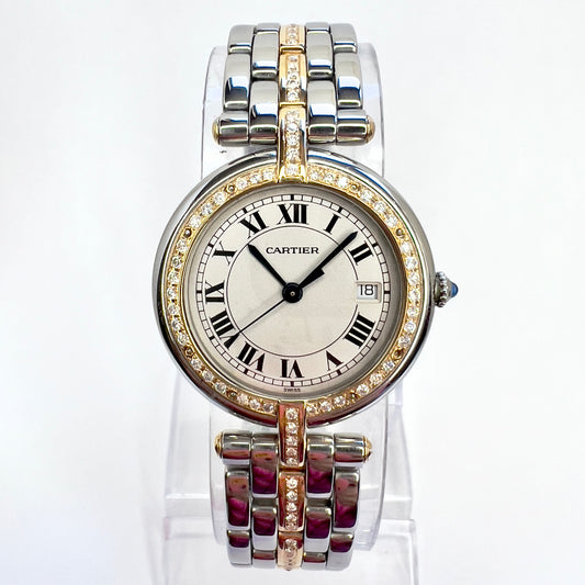 CARTIER PANTHERE VENDOME 30mm Quartz 1 Row Gold 0.85TCW Diamond Watch