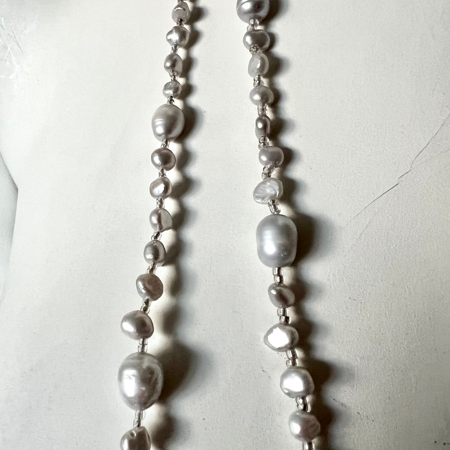 Genuine Purple Pearl Double Necklace 32 inches long