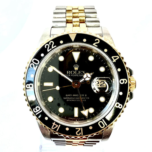 ROLEX DATE GMT-MASTER II Automatic 40mm 2 Tone Watch Jubilee Bracelet