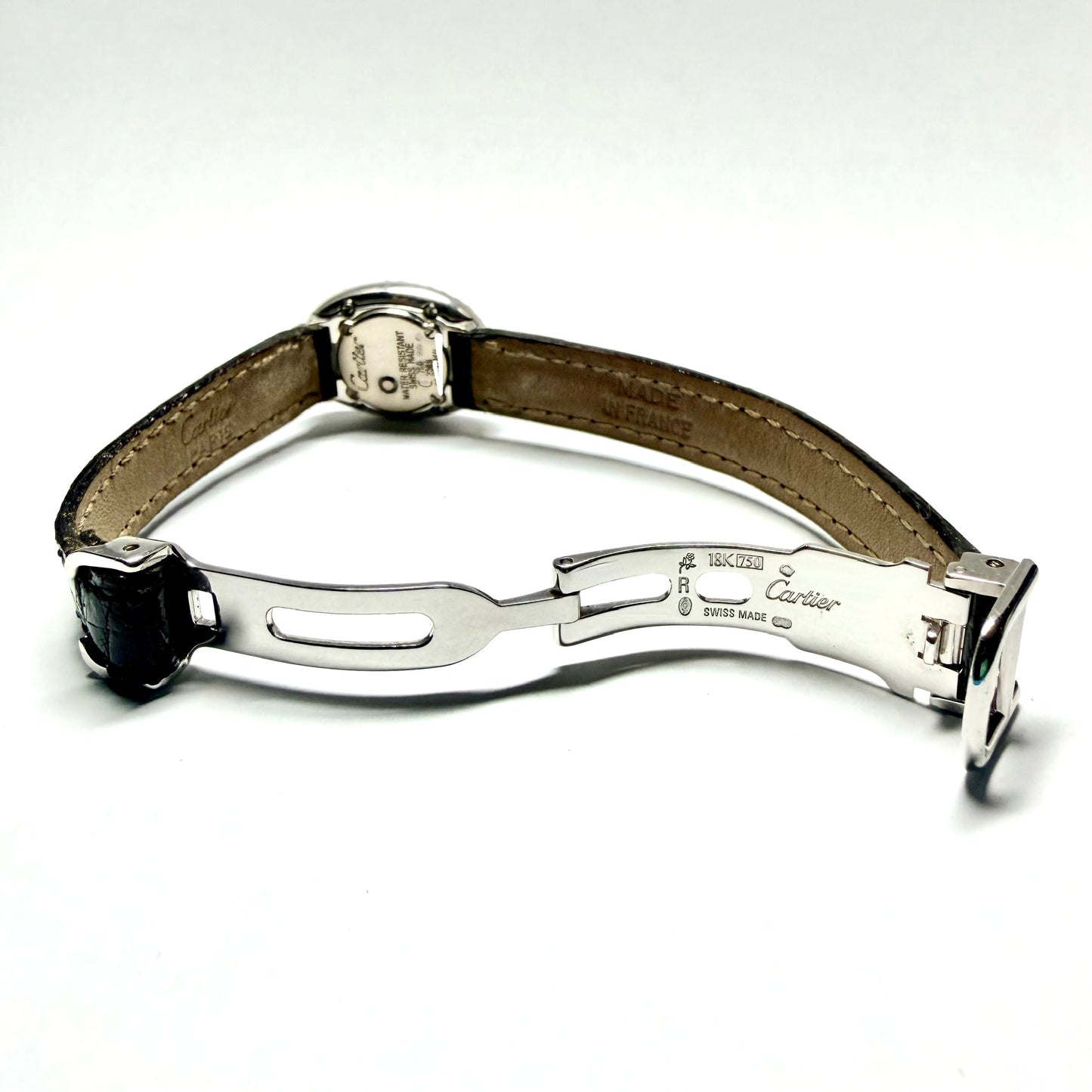 CARTIER BAIGNOIRE Mini Quartz 18K White Gold 1.27TCW Diamond Watch