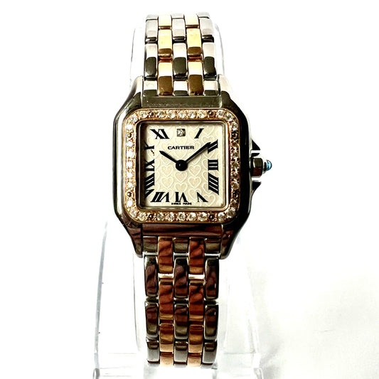 CARTIER PANTHERE Quartz 23mm 2 Row Gold 0.33TCW Diamond Watch LOVE Diamond Dial