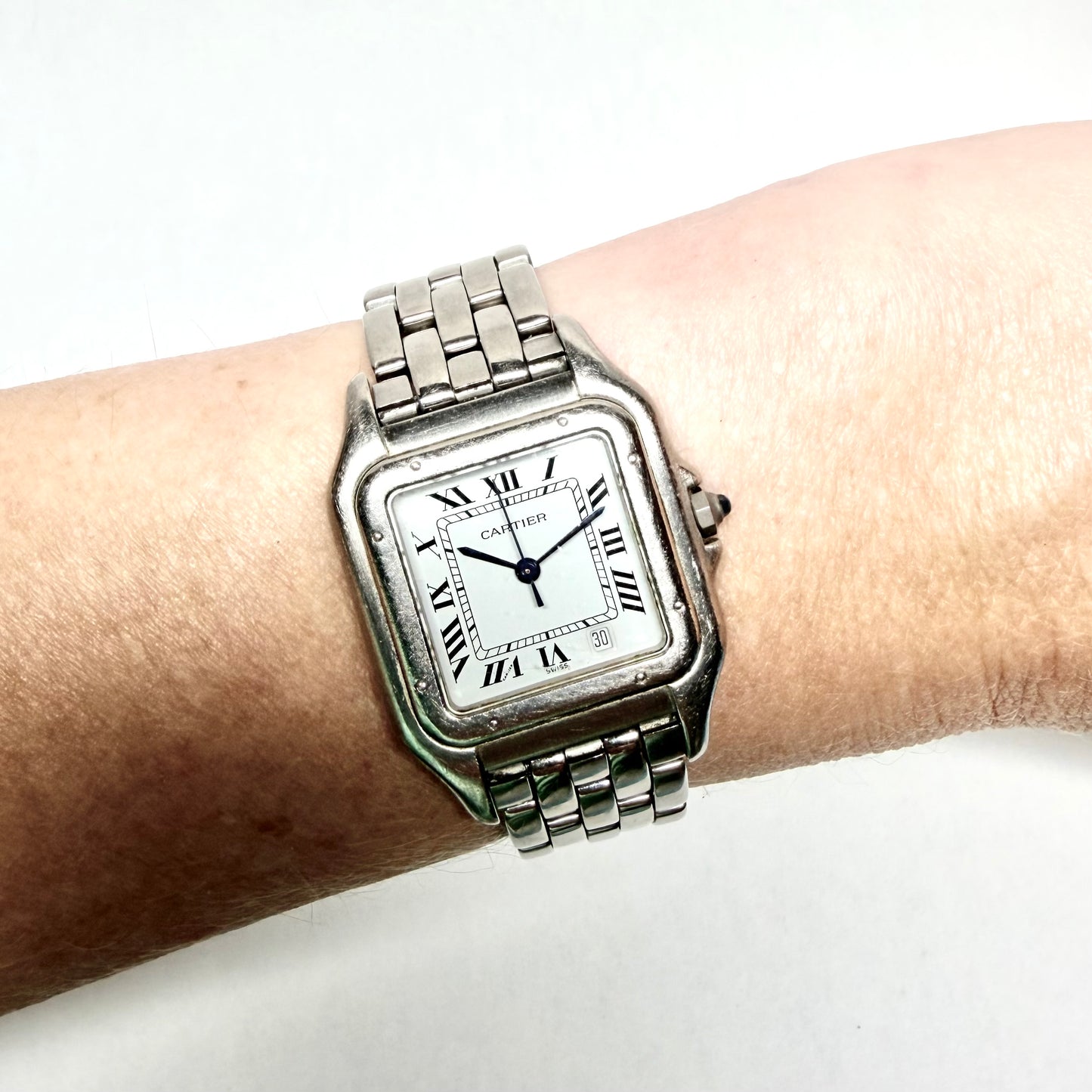 CARTIER PANTHERE Quartz 27mm Steel Watch White Dial