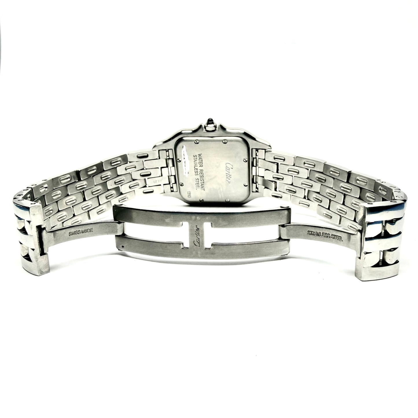 CARTIER PANTHERE Quartz 27mm Steel 0.48TCW Diamond Watch NEW Model White Dial