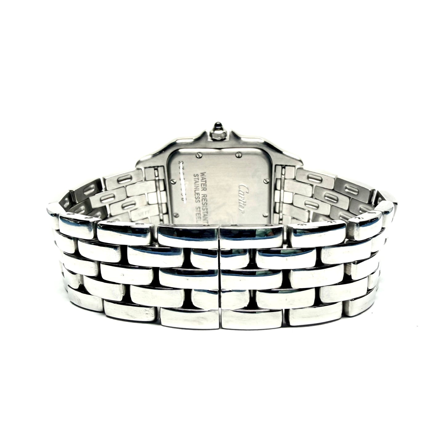 CARTIER PANTHERE Quartz 27mm Steel 0.48TCW Diamond Watch NEW Model White Dial
