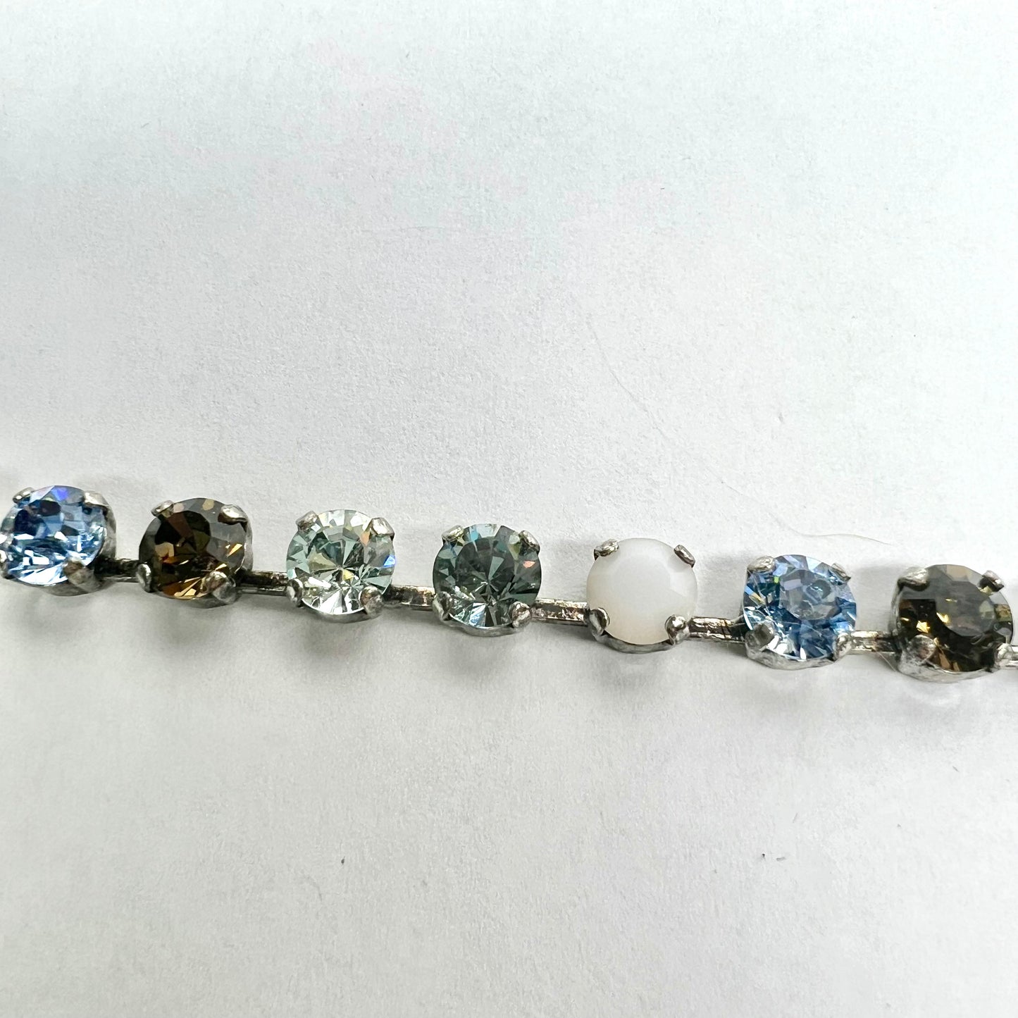 VOGLINE PARIS Silver Tone Multi Color Crystals Set of Necklace & Earrings
