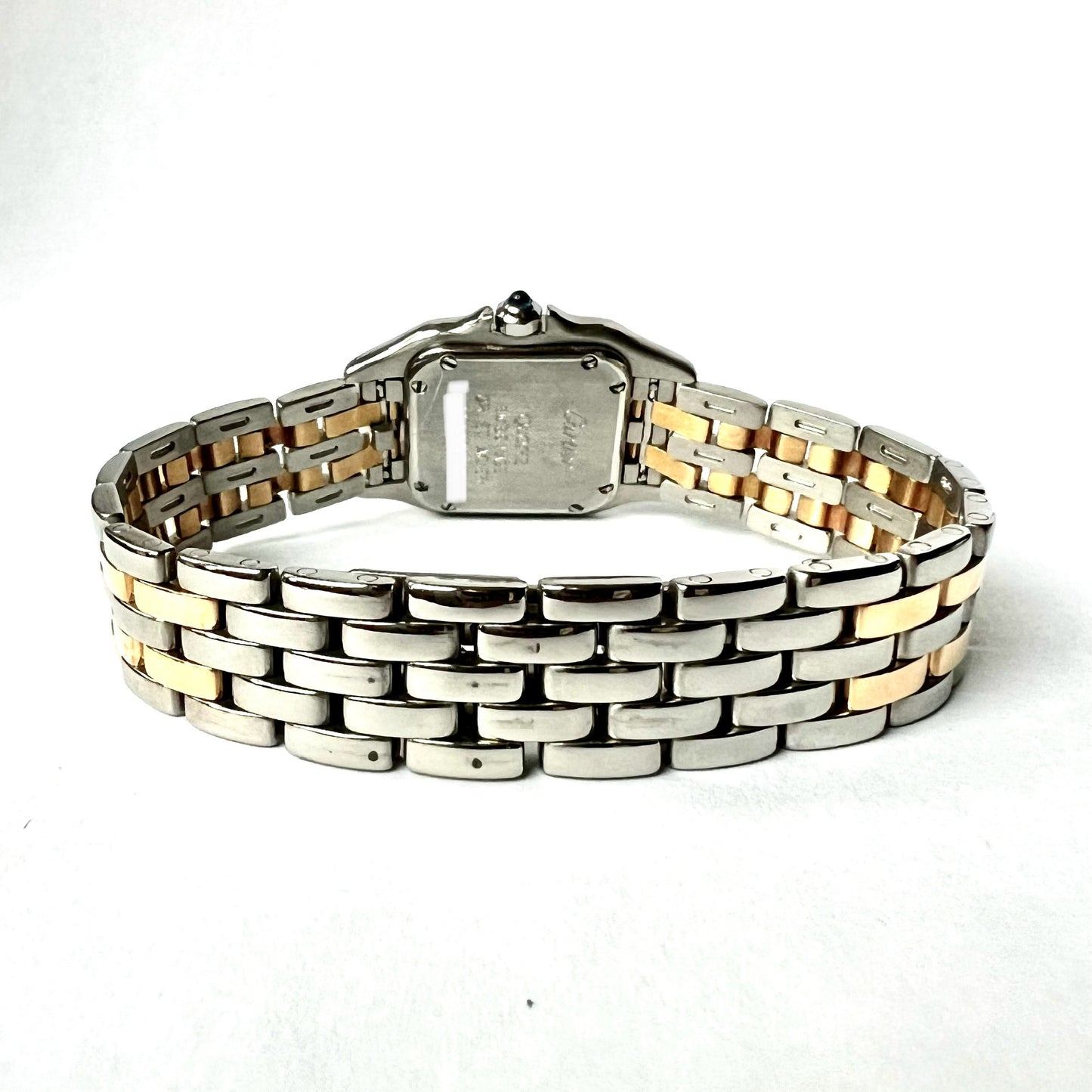 CARTIER PANTHERE Quartz 23mm 2 Row Gold 0.33TCW Diamond Watch Royal Jordanian Crown Emblem Dial