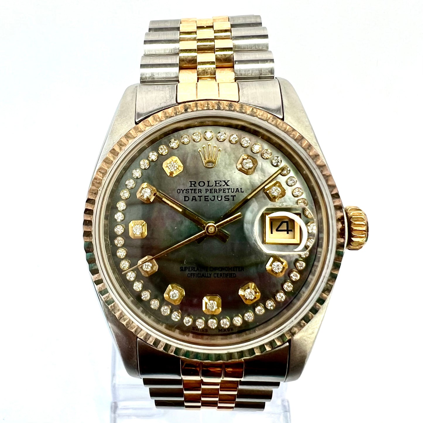 ROLEX DATEJUST Automatic 36mm 2 Tone Diamond Watch Jubilee Bracelet