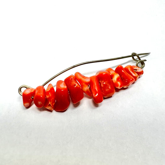 Natural Red Corals Jewerly Pin/Brooch