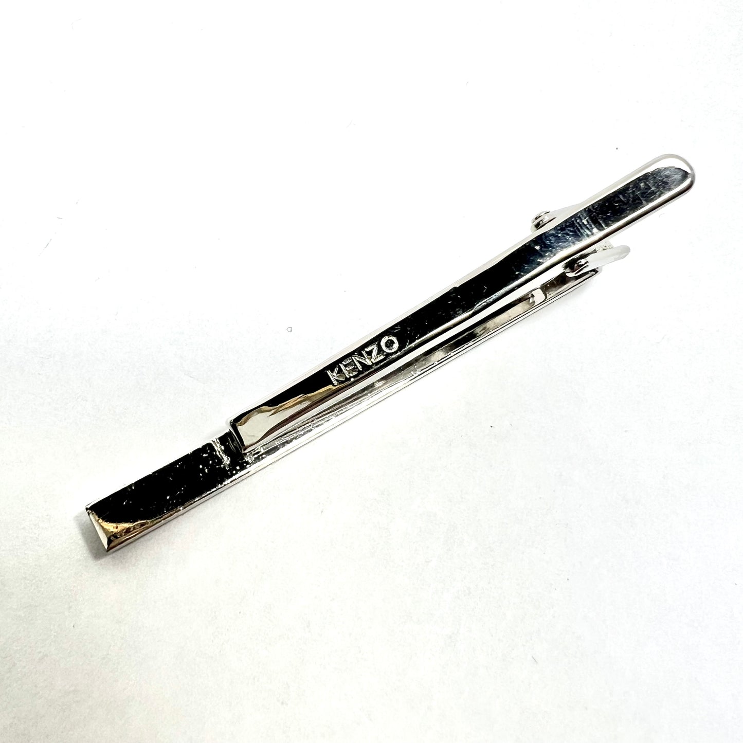 KENZO Silver Tone Purple Enamel Tie Clip Tack