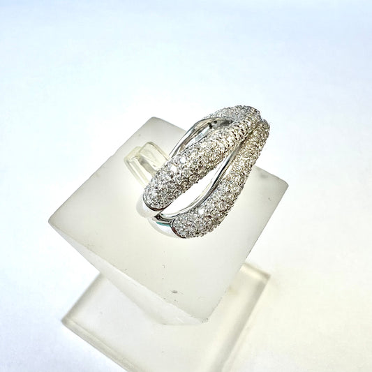 18K White Gold Diamond Ring Size 5.5