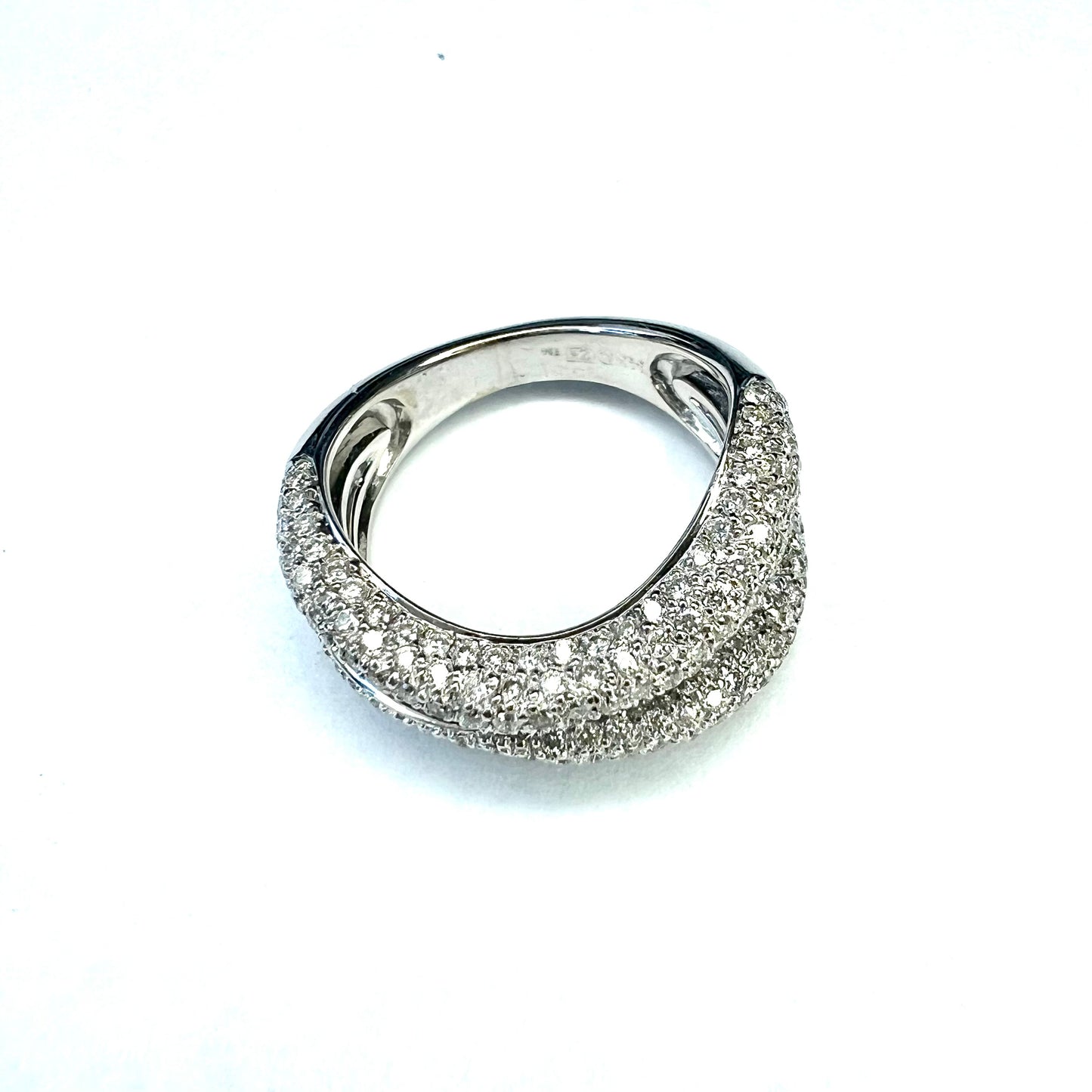 18K White Gold Diamond Ring Size 5.5