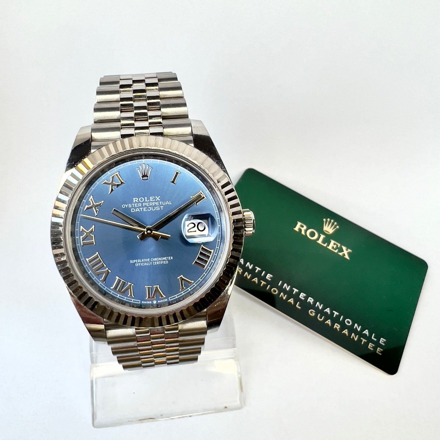 ROLEX Oyster Perpetual DATEJUST II Automatic 41mm Steel Watch Blue Dial