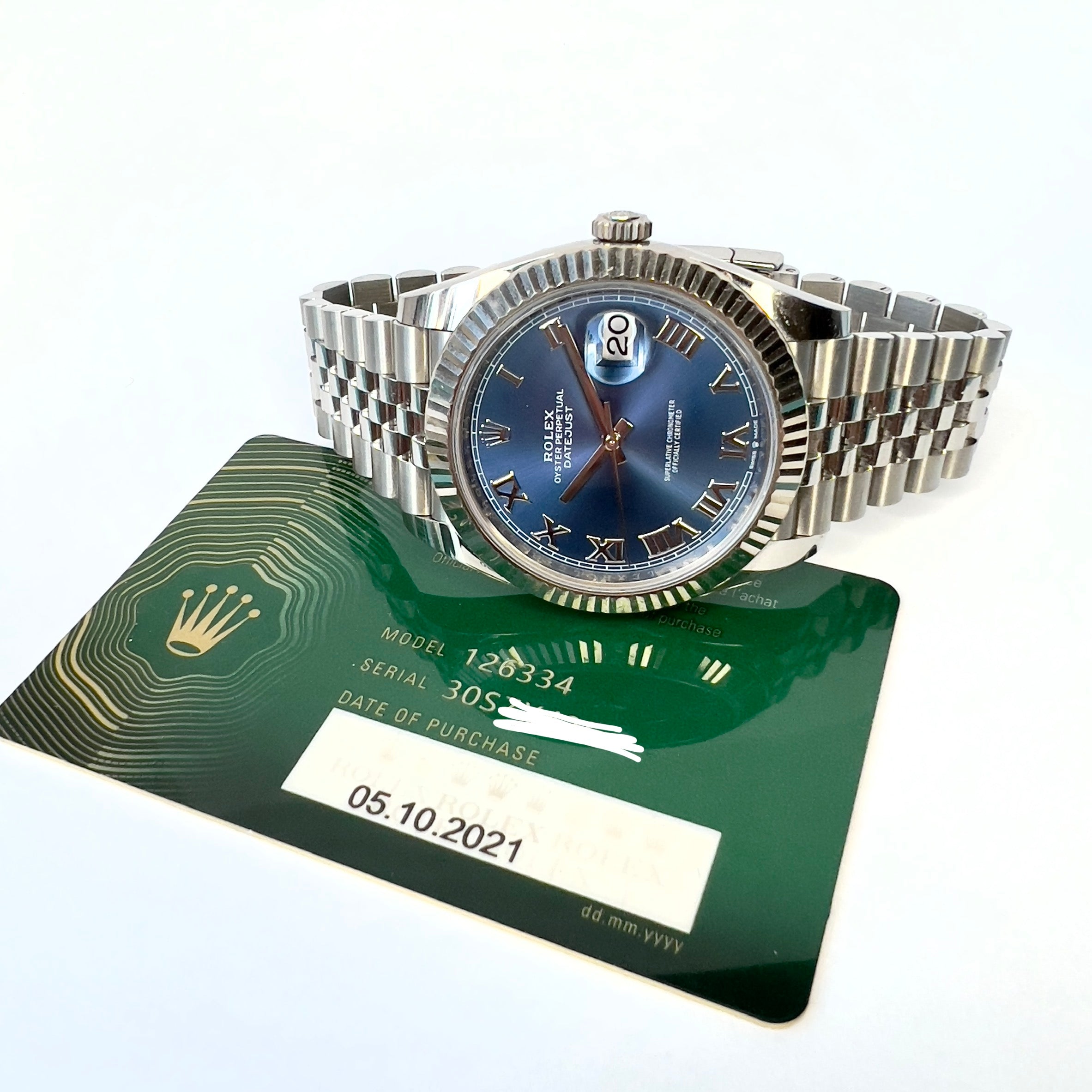 ROLEX Oyster Perpetual DATEJUST II Automatic 41mm Steel Watch Blue Dial