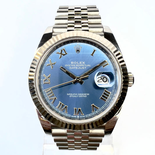 ROLEX Oyster Perpetual DATEJUST II Automatic 41mm Steel Watch Blue Dial