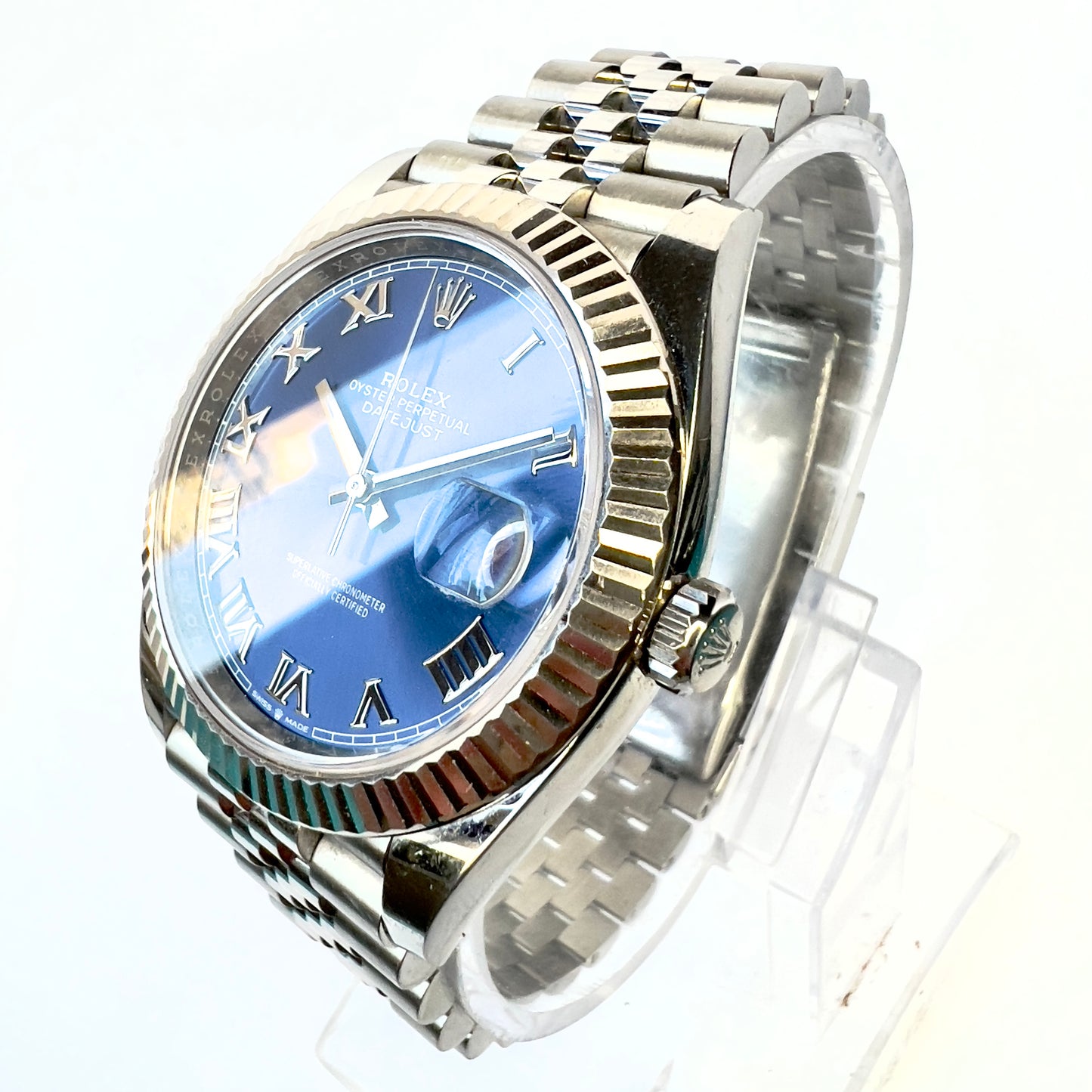 ROLEX Oyster Perpetual DATEJUST II Automatic 41mm Steel Watch Blue Dial