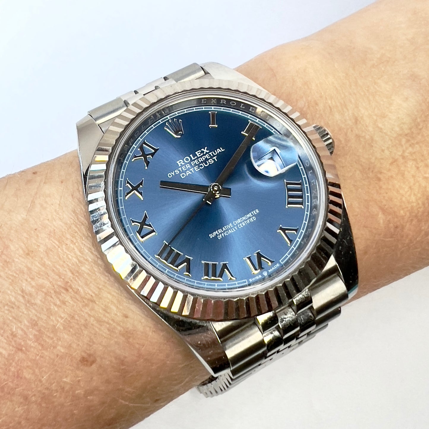 ROLEX Oyster Perpetual DATEJUST II Automatic 41mm Steel Watch Blue Dial