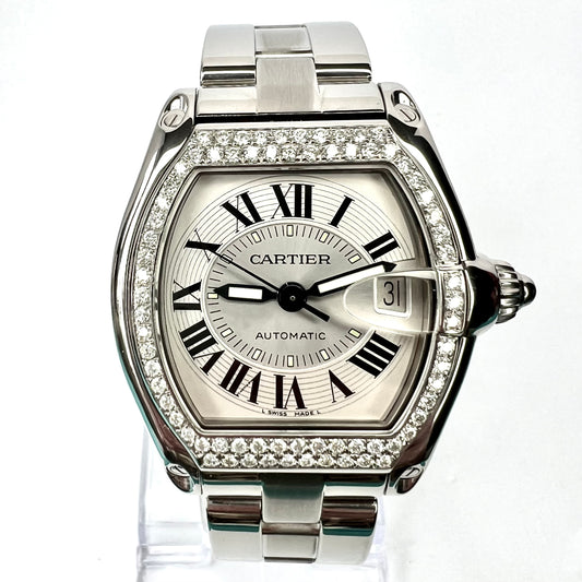 CARTIER ROADSTER 2510 Automatic 38mm Steel 1.18TCW Diamond Watch