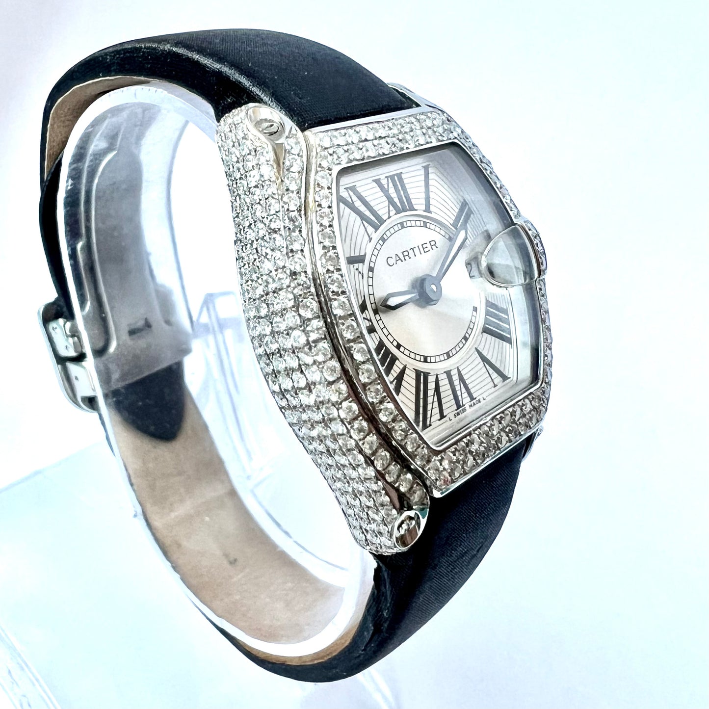 CARTIER ROADSTER Quartz 31mm Steel 2.84TCW Diamond Watch