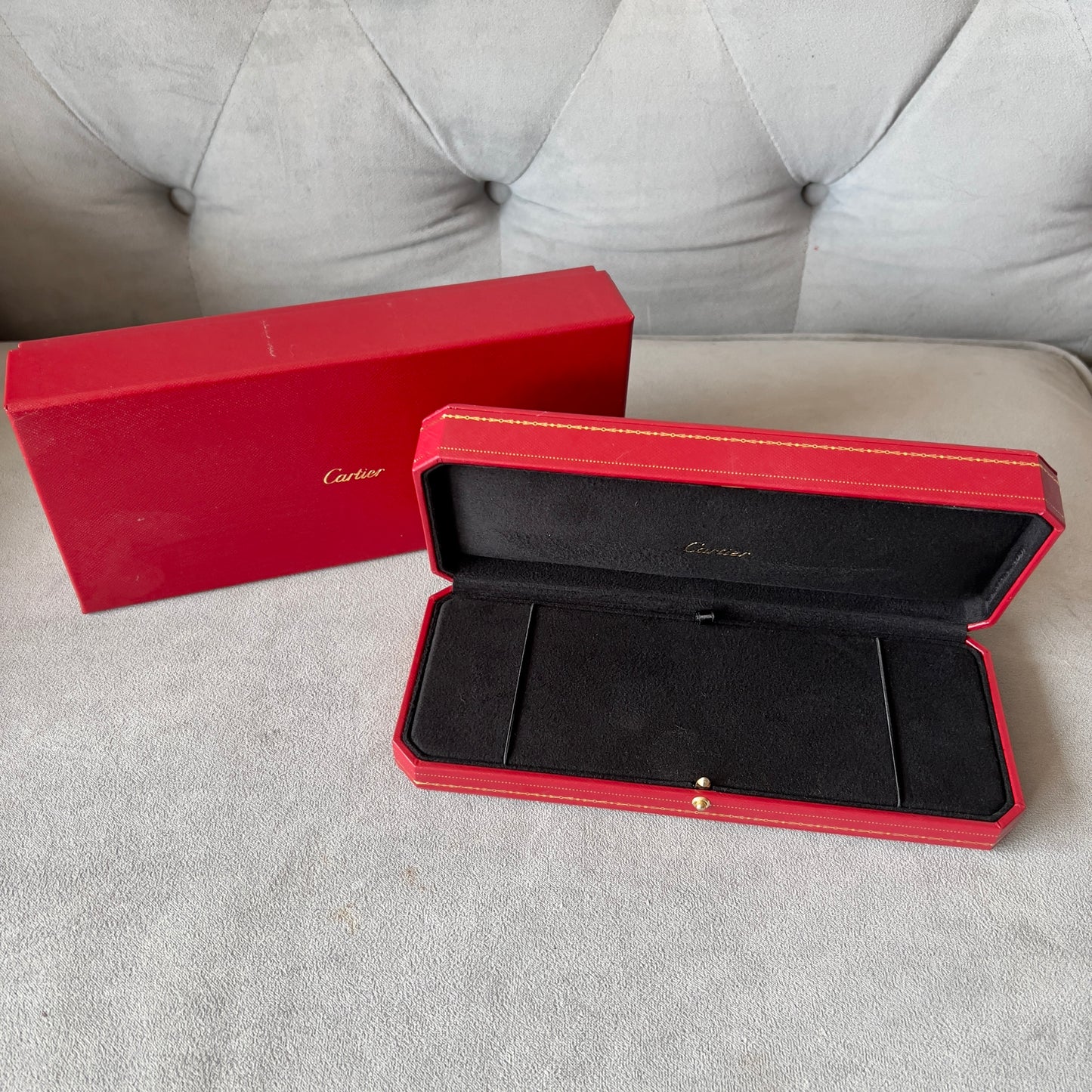 CARTIER Bracelet Box + Outer Box 9.35x4.20x1.90 inches  Doesn’t lock!