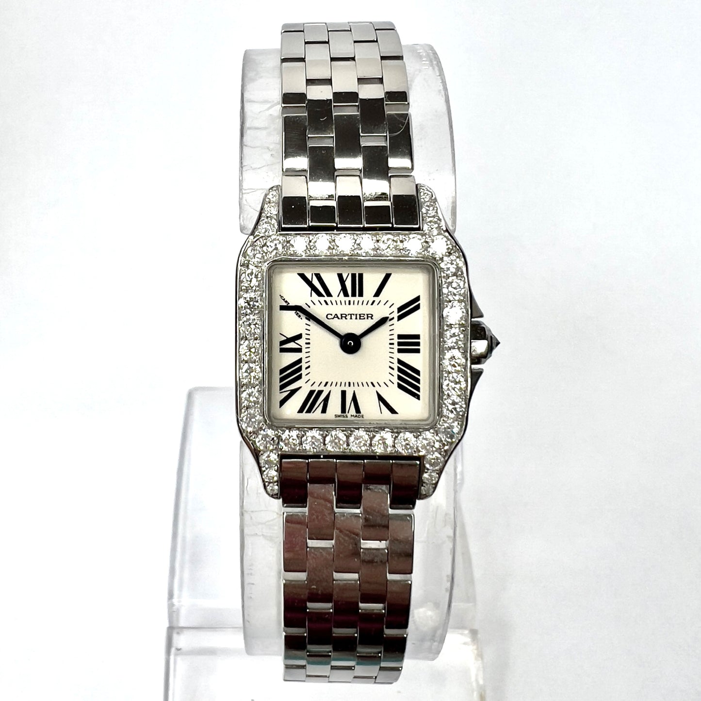 CARTIER SANTOS DEMOISELLE 2698 Quartz 20mm Steel 1.10TCW Diamond Watch