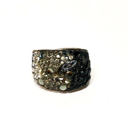 Sterling Silver Ring with Crystals Size 7.25