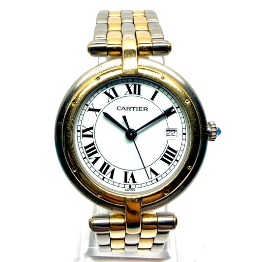 CARTIER PANTHERE VENDOME 30mm Quartz 2 Row Gold Watch White Dial