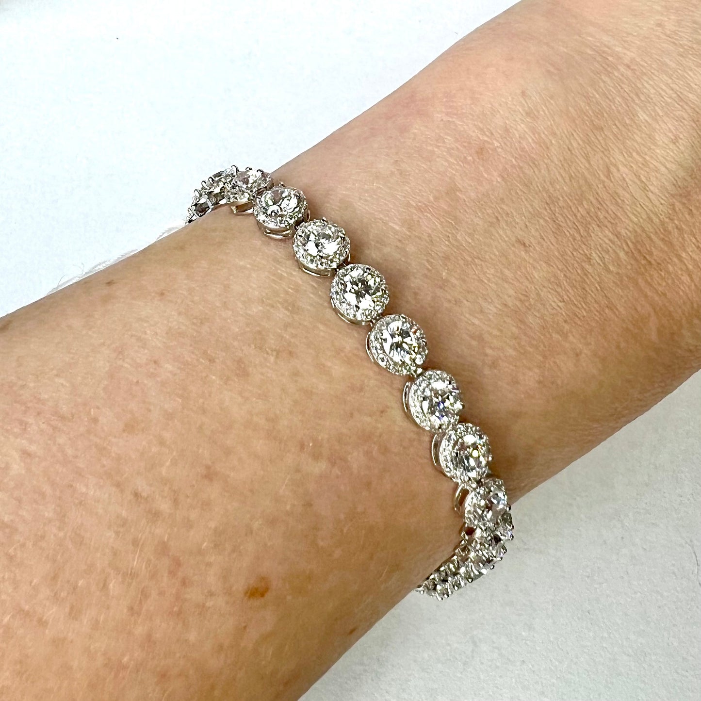 NEW 925 Sterling Silver Bracelet Cubic Zirconia Size 7 Inches