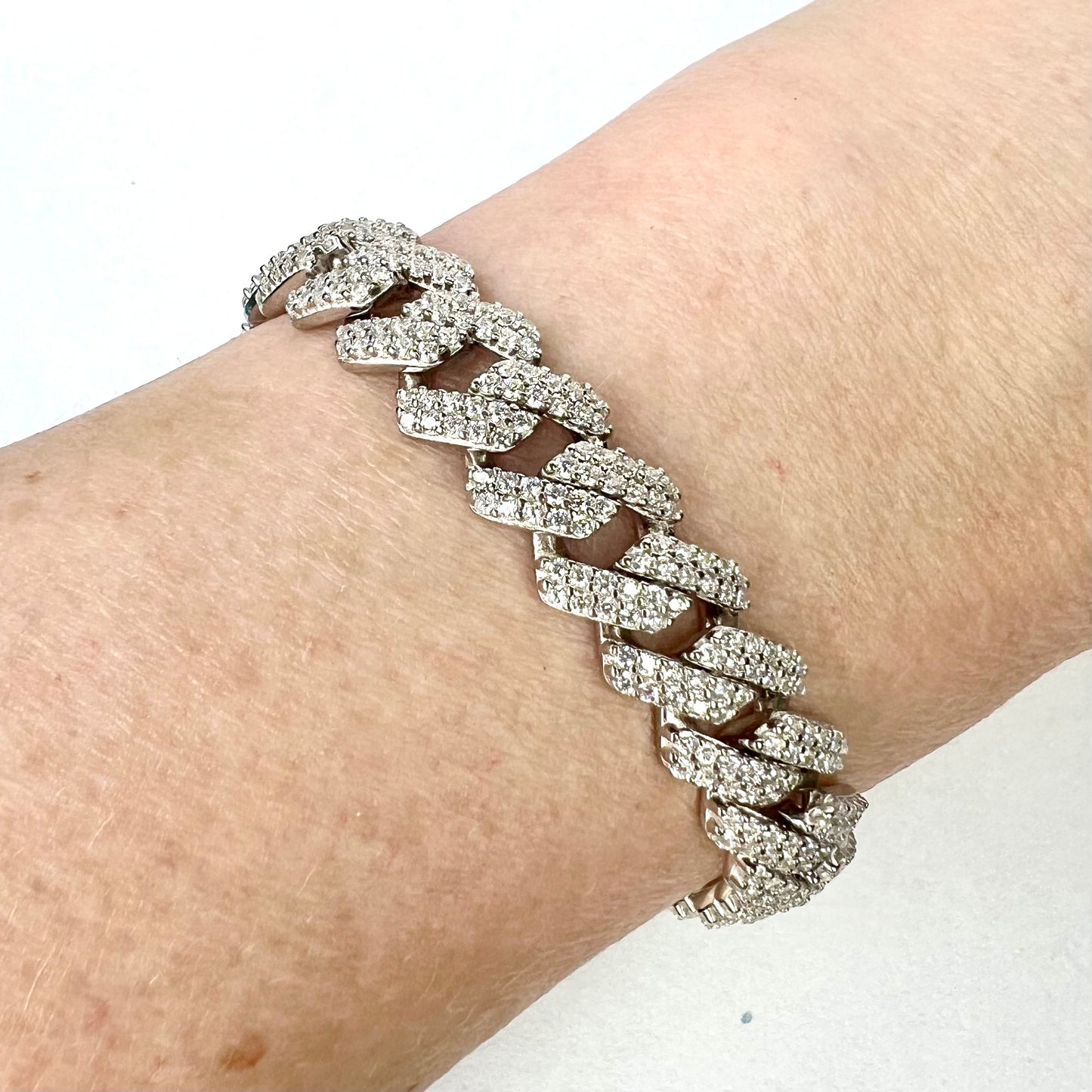 NEW 925 Sterling Silver Bracelet Cubic Zirconia Size 6.75 inches