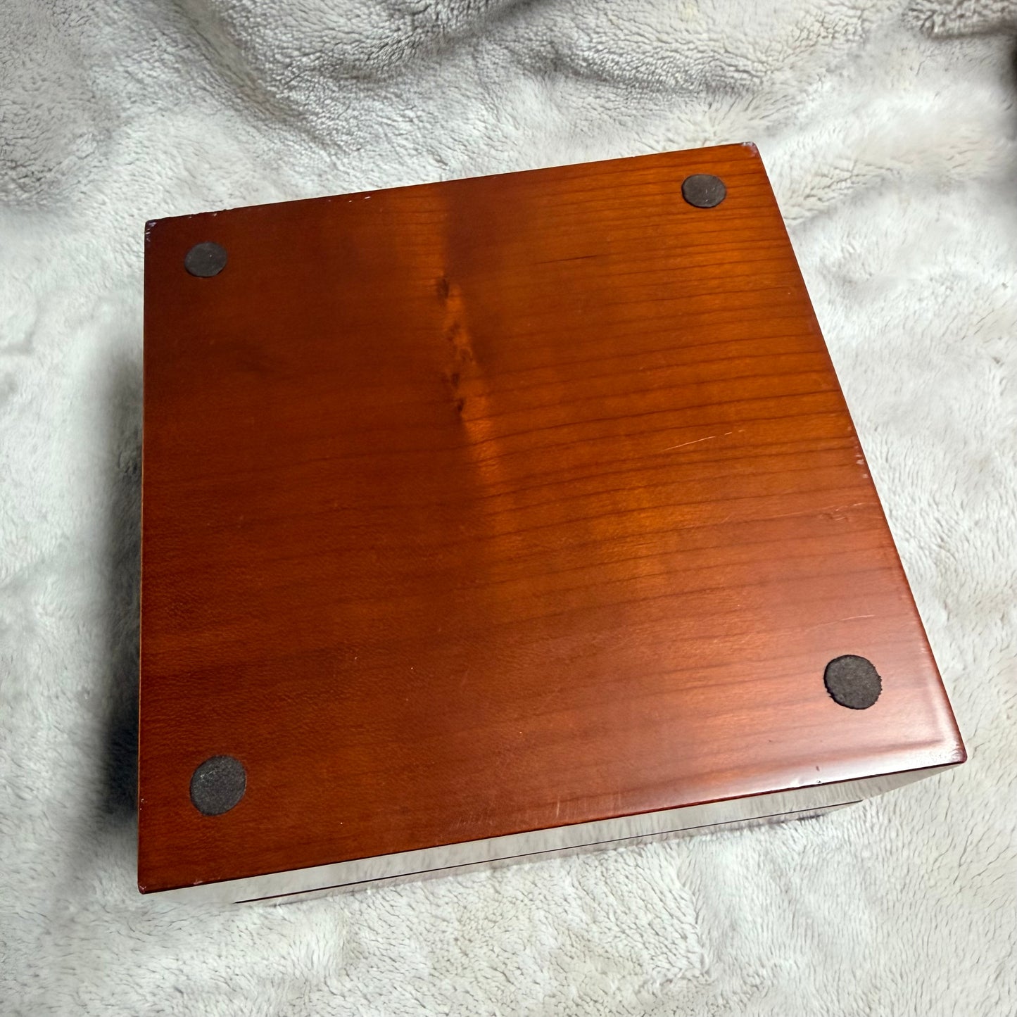 HERMES Brown Wooden Watch Box 6x6x3.90 inches