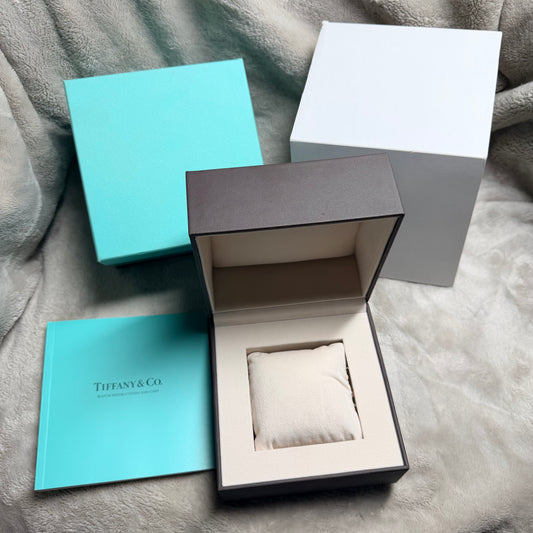 TIFFANY & CO. Box + Booklet + Outer Boxes 5.90x5.75x4.75 inches