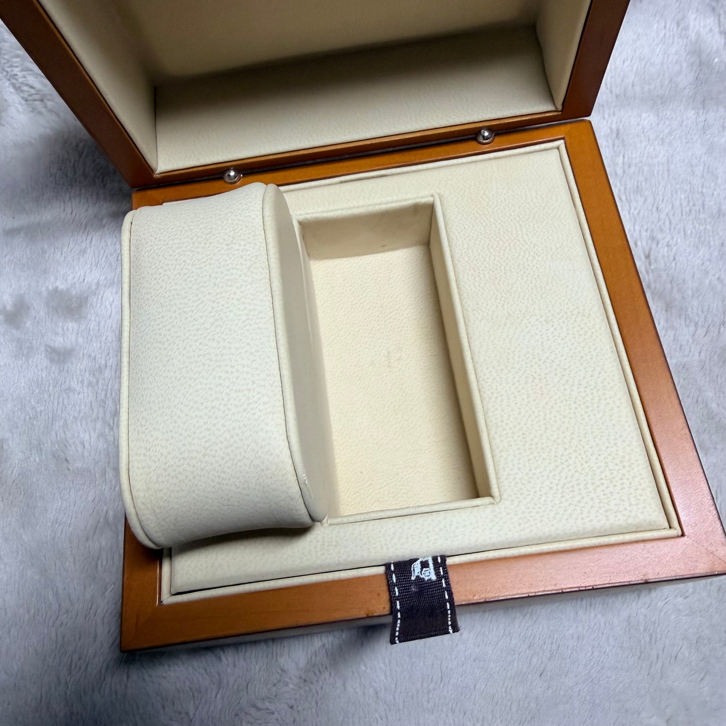 HERMES Wooden Brown Box + Outer Box 5.30x5.20x3.25 inches