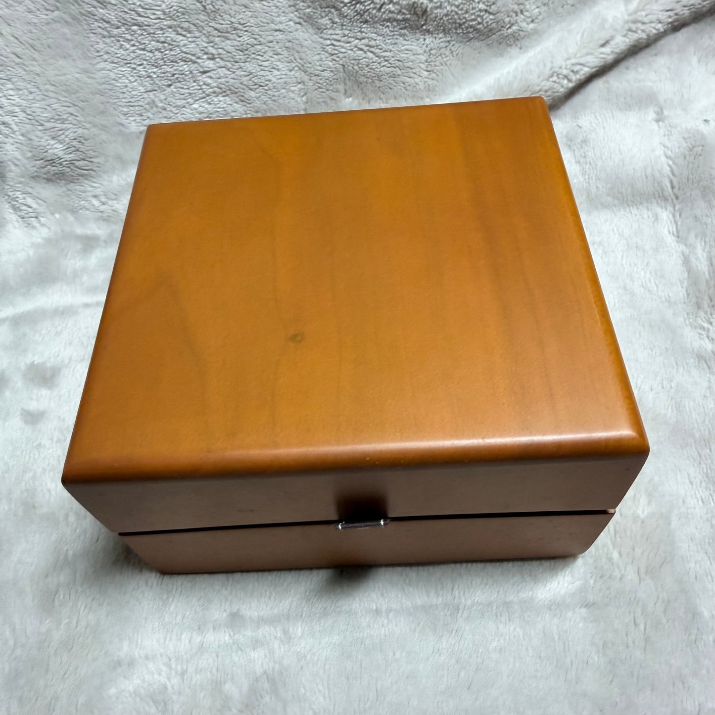 HERMES Wooden Brown Box + Outer Box 5.30x5.20x3.25 inches