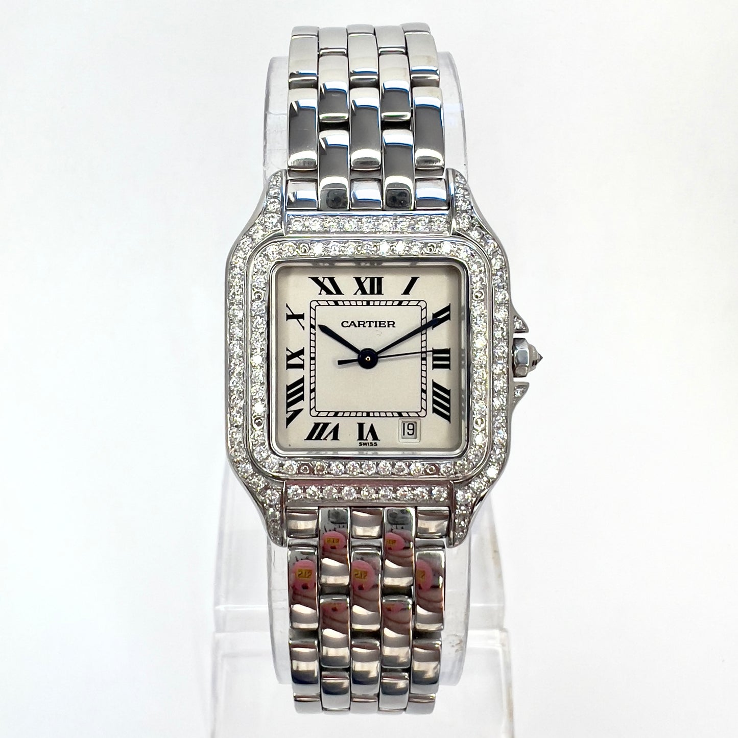 CARTIER PANTHERE Quartz 27mm Steel 1.27TCW Diamond Watch