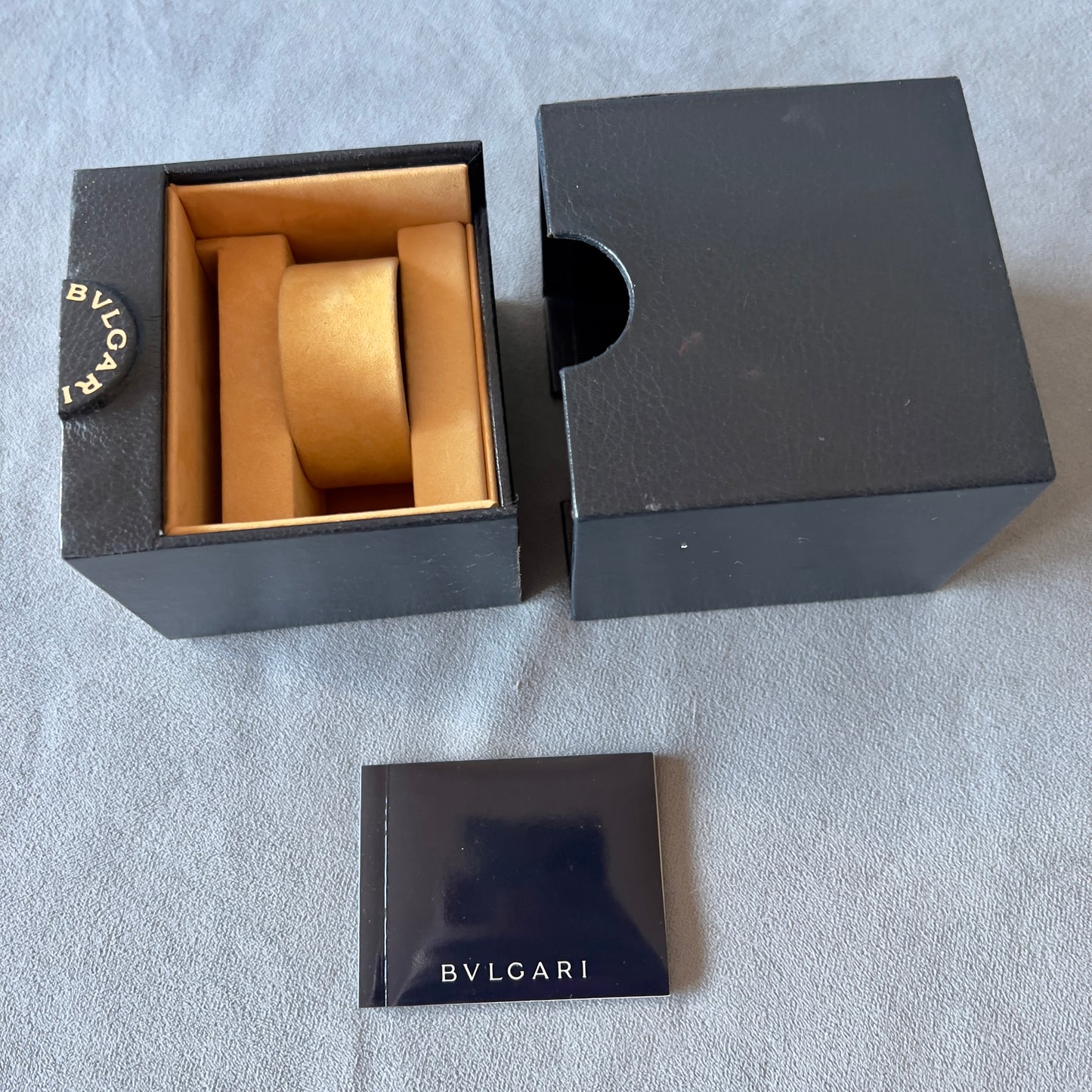 BULGARI Box + Filled Warranty Booklet  3.50x3.30x2.75 inches