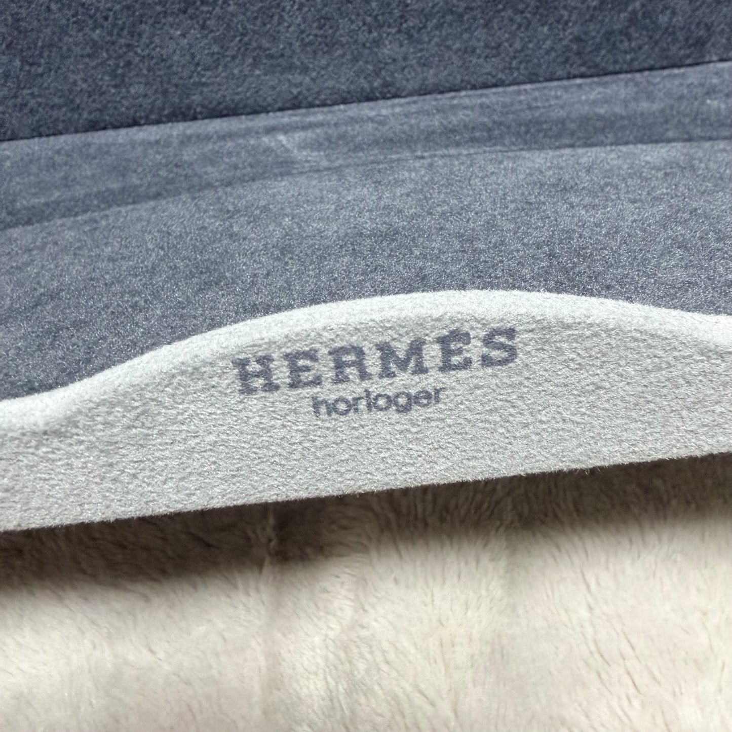 HERMES Gray Velvet  Box + Booklet + Outer Box 10.30x3x1.75 inches