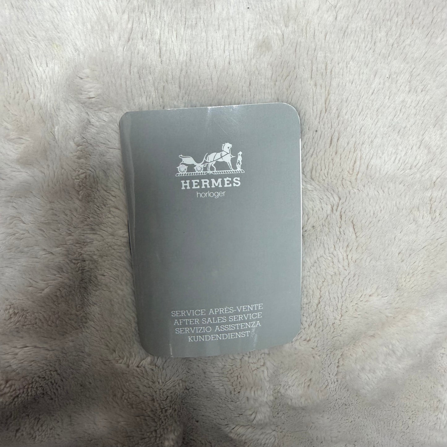HERMES Gray Velvet  Box + Booklet + Outer Box 10.30x3x1.75 inches