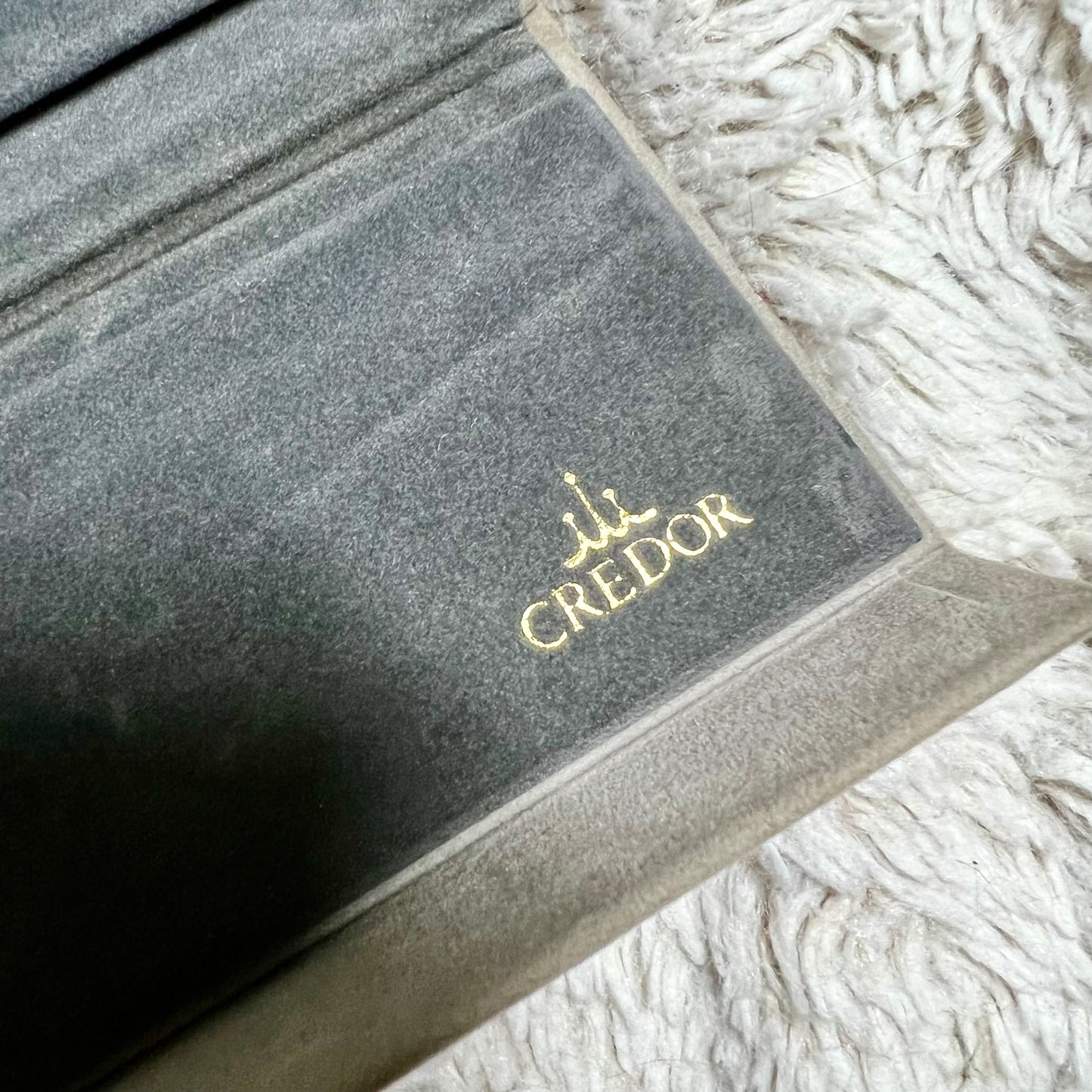 SEIKO CREDOR Gray Velvet Box 9.90x3.25x1.80 inches