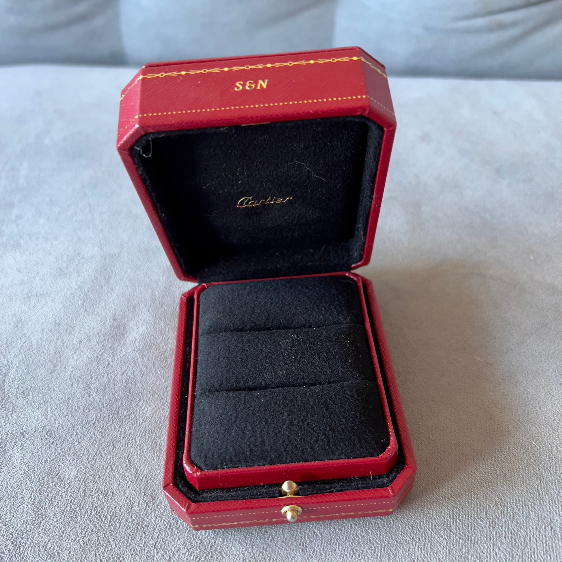 CARTIER Double Alliance Ring Box + Outer Box 4.40x3.60x1.90 inches